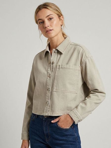 MOSS COPENHAGEN Koszula "Lio" w kolorze beżowym rozmiar: M/L. Brązowe koszule Moss Copenhagen, l, bez wzorów, z bawełny, bez kołnierzyka, bez ramiączek. Za 139.95 zł.