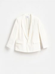 Marynarka z modalem - złamana biel. Marynarki i żakiety Reserved, l, bez wzorów, z tkaniny. Za 199.99 zł.