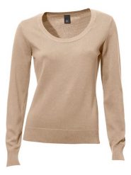 Heine Sweter w kolorze beżowym rozmiar: 40. Brązowe swetry Heine, bez wzorów, z bawełny, bez ramiączek. Za 70.41 zł.