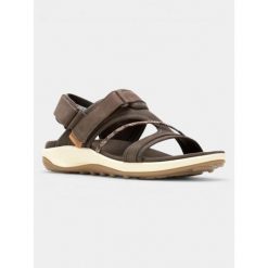 Sandały damskie Merrell Terran 4 Backstrap. Brązowe sandały Merrell, bez wzorów, z materiału, sportowe, bez obcasa, bez zapięcia. Za 429.00 zł.