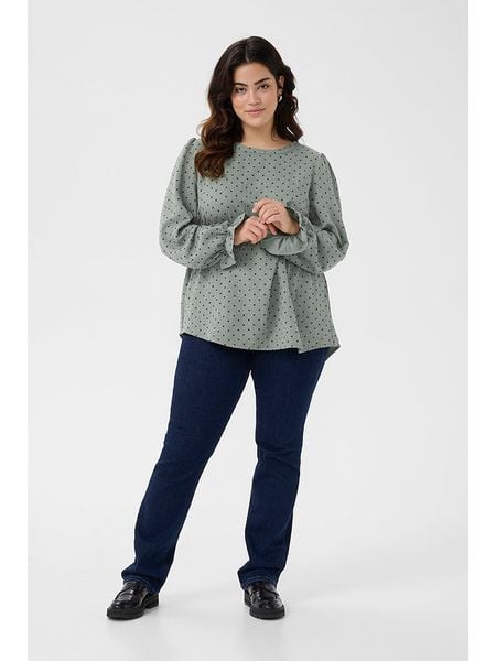 Kaffe Bluzka w kolorze zielono-czarnym rozmiar: 54. Zielone bluzki Kaffe, bez wzorów, bez kołnierzyka, bez ramiączek. Za 83.45 zł.