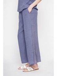 Le Jardin du Lin Lniane kuloty w kolorze niebieskim rozmiar: 36. Niebieskie spodnie materiałowe Le jardin du lin, bez wzorów, ze lnu, z podwyższonym stanem. Za 130.99 zł.