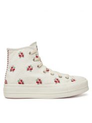 Converse Trampki Chuck Taylor All Star Lift Platform Rose Cross Stitch A13659C Biały. Białe trampki Converse, bez wzorów, z materiału, bez zapięcia. Za 289.99 zł.