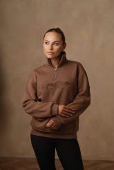 Bluza jeździecka JD ATTACK Ariana. Brązowe bluzy JD ATTACK, m, bez wzorów, z materiału, bez kaptura. Za 239.00 zł.