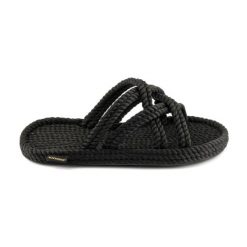 Klapki damskie Bodrum. Czarne klapki Aulp, bez wzorów, z kauczuku, z otwartym noskiem, bez obcasa, na płaskiej podeszwie. Za 329.99 zł.