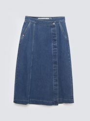 Spódnica damska midi jeansowa granatowa Roxana 567. Niebieskie spódnice Big Star, na co dzień, bez wzorów, z bawełny, klasyczne, midi, kopertowe. Za 249.99 zł.