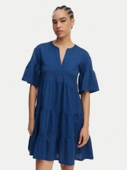 Weekend Max Mara Sukienka codzienna Saggina 2615621042 Niebieski Regular Fit. Niebieskie sukienki Weekend Max Mara, na co dzień, na lato, m, bez wzorów, z bawełny, bez kołnierzyka, bez ramiączek, proste. Za 889.99 zł.