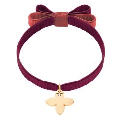 Bransoletka z lilijką na wstążce. Czerwone bransoletki Lilou, pozłacane. Za 148.00 zł.