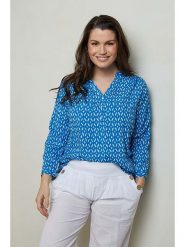 Curvy Lady Bluzka w kolorze niebieskim rozmiar: 46. Niebieskie bluzki Curvy Lady, bez wzorów, z wiskozy, klasyczne, bez kołnierzyka, bez ramiączek. Za 74.81 zł.