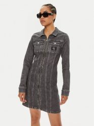 Calvin Klein Jeans Sukienka jeansowa J20J223667 Niebieski Regular Fit. Niebieskie sukienki Calvin Klein Jeans, s, bez wzorów, z bawełny, bez kołnierzyka, bez ramiączek. Za 359.99 zł.