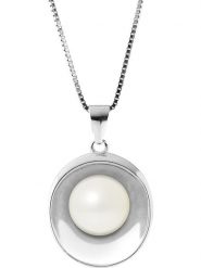 Pearline Srebrny naszyjnik z perłą w kolorze białym - dł. 42 cm rozmiar: onesize. Białe naszyjniki Pearline, z perłą, srebrne. Za 260.99 zł.