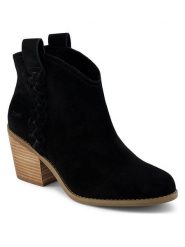 TOMS Skórzane botki w kolorze czarnym rozmiar: 37,5. Czarne botki Toms, bez wzorów, bez obcasa, bez zapięcia. Za 252.99 zł.