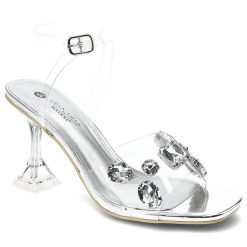 Srebrne Sandały Sca'Viola Damskie Eleganckie Obuwie. Szare sandały Sca'viola, bez wzorów, eleganckie, bez obcasa, na obcasie, bez zapięcia. Za 269.00 zł.
