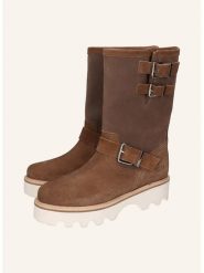 MELVIN & HAMILTON Skórzane botki "Eliana 2" w kolorze jasnobrązowym rozmiar: 37. Brązowe botki Melvin & Hamilton, bez wzorów, bez obcasa, na platformie, bez zapięcia. Za 383.80 zł.