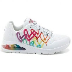Buty do chodzenia damskie Skechers Uno 2 Floating. Białe obuwie sportowe Skechers, z materiału, bez zapięcia, trekkingowe. Za 457.00 zł.