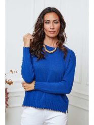 So Cachemire Sweter "Kedis" w kolorze niebieskim rozmiar: L. Niebieskie swetry So Cachemire, l, bez wzorów, z kaszmiru, bez ramiączek. Za 208.83 zł.