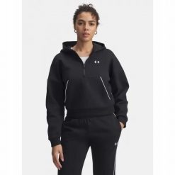 Bluza Damska Under Armour Z Zamkiem Do Połowy Sportowa UA Hoodie. Czarne bluzy Under Armour, bez wzorów, bez kaptura. Za 269.99 zł.