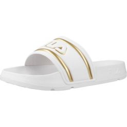 Klapki Fila Model Morro Bay Logo Kolor Biały. Białe klapki Fila, bez wzorów, z materiału, bez obcasa. Za 84.00 zł.