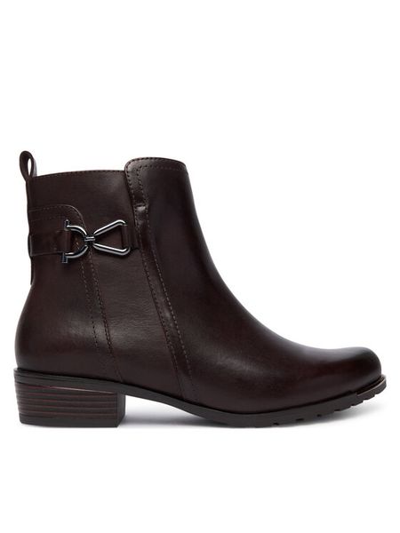 Caprice Botki 9-25403-45 Brązowy. Brązowe botki Caprice, bez wzorów, ze skóry, bez obcasa, na płaskiej podeszwie, bez zapięcia. Za 195.99 zł.