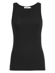 MOSS COPENHAGEN Top "Olivie" w kolorze czarnym rozmiar: S. Czarne topy Moss Copenhagen, s, bez wzorów, bez kołnierzyka, bez ramiączek. Za 69.95 zł.