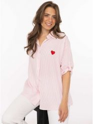 Zwillingsherz Tunika "Stripes & Heart" w kolorze jasnoróżowym rozmiar: onesize. Różowe tuniki Zwillingsherz, bez wzorów, z bawełny, bez kołnierzyka, bez ramiączek. Za 134.95 zł.