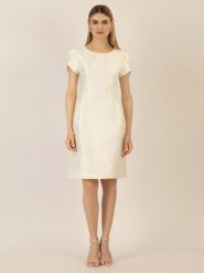 APART Sukienka w kolorze kremowym rozmiar: 38. Brązowe sukienki Apart, bez wzorów, bez kołnierzyka, bez ramiączek, midi. Za 295.99 zł.