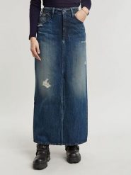 G-Star Spódnica dżinsowa "Victoria" w kolorze granatowym rozmiar: W25. Niebieskie spódnice G-Star, na co dzień, z aplikacjami, z bawełny, klasyczne, maxi, proste. Za 217.99 zł.