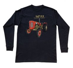 Zetor 4011 — bluzka z długim rękawem (Rozmiar: S (dorosła); Kolor koszulki: czarny; Rodzaj nadruku: Zetor 4011). Czarne bluzki nikiniki, s, bez wzorów, z bawełny, bez kołnierzyka, bez ramiączek. Za 99.00 zł.