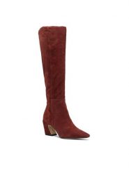 SAM EDELMAN Kozaki H8609L1200 Brązowy. Brązowe kozaki Sam Edelman, ze skóry, bez obcasa, na słupku, bez zapięcia. Za 349.99 zł.