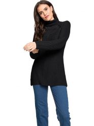 Heine Sweter w kolorze czarnym rozmiar: 42. Czarne golfy Heine, bez wzorów, z bawełny, bez ramiączek. Za 66.00 zł.