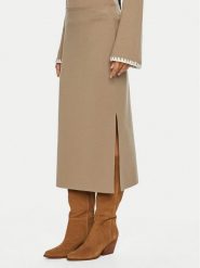 Luisa Spagnoli Spódnica midi Madis 58456 Beżowy Slim Fit. Brązowe spódnice LUISA SPAGNOLI, l, bez wzorów, z wełny, midi. Za 1,149.00 zł.
