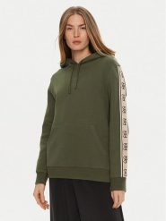 Guess Bluza Carla V4YQ11 KB3P2 Zielony Regular Fit. Zielone bluzy Guess, xs, z aplikacjami, z bawełny, bez kaptura. Za 209.99 zł.