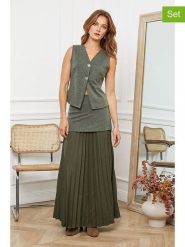 Joséfine 2-częściowy zestaw "Jigi" w kolorze khaki rozmiar: M. Brązowe spódnice Joséfine, na co dzień, m, bez wzorów, maxi, proste. Za 202.03 zł.