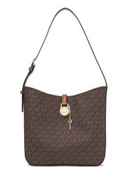 Michael Kors Skórzana torebka w kolorze ciemnobrązowym - 27 x 23 x 11 cm rozmiar: onesize. Brązowe torby na ramię Michael Kors, bez wzorów, z materiału, na ramię, bez dodatków. Za 661.99 zł.