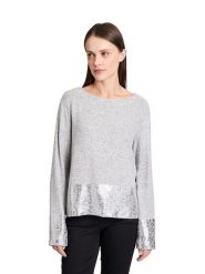 BETTY & CO Bluza w kolorze srebrno-szarym rozmiar: 46. Szare bluzy Betty & Co, bez wzorów, bez kaptura. Za 91.77 zł.