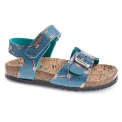 Sandały PABLOSKY 512910P Niebieski. Niebieskie sandały PABLOSKY, bez wzorów, z syntetyku, sportowe, bez obcasa, bez zapięcia. Za 132.99 zł.