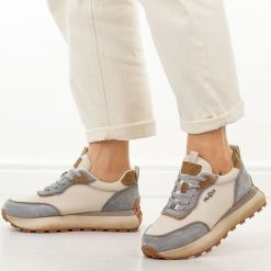 Beżowe be bl skórzane półbuty damskie Filippo Dp7754/26. Brązowe obuwie sportowe Filippo, na jesień, z jeansu, bez zapięcia. Za 249.00 zł.