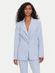 Guess Marynarka W4YN33 KCBO2 Niebieski Regular Fit. Niebieskie marynarki i żakiety Guess, l, z aplikacjami, z syntetyku. Za 389.99 zł.