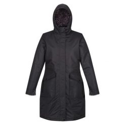 Damska Kurtka Parka Ocieplana Przeciwdeszczowa Romine. Czarne parki Regatta, xs, sportowe, bez kaptura. Za 265.99 zł.