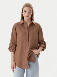 Calvin Klein Jeans Koszula LV044E195G Brązowy Regular Fit. Brązowe koszule Calvin Klein Jeans, l, bez wzorów, z jeansu, bez kołnierzyka, bez ramiączek. Za 449.99 zł.