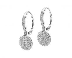 Kolczyki z białego złota z diamentami - 0,38 ct - próba 585. Białe kolczyki Apart, z diamentem, złote. Za 4,890.00 zł.