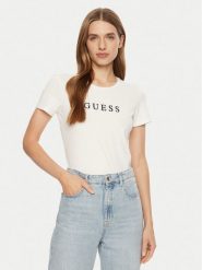 Guess T-Shirt O5RI01 KBBU1 Biały Slim Fit. Białe t-shirty Guess, xl, z aplikacjami, z bawełny, bez kołnierzyka, bez ramiączek. Za 99.99 zł.