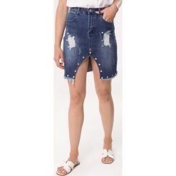 Niebieska Spódnica Verdant. Niebieskie spódnice Born2be, na lato, bez wzorów, z jeansu, mini. Za 69.99 zł.