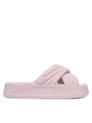 Puma Klapki Leadcat Platform 400340 05 Różowy. Czerwone klapki Puma, bez wzorów, z nubiku, bez obcasa. Za 189.99 zł.
