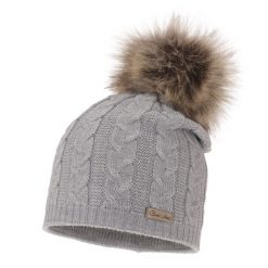 Czapka Damska z Wełny Merino Bafi - Szara. Szare czapki Molly, bez wzorów, z materiału. Za 59.00 zł.