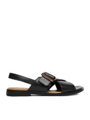 Lasocki Sandały CEO-WI16-FOXI-47 Czarny. Czarne sandały Lasocki, bez wzorów, ze skóry, bez obcasa, na płaskiej podeszwie, bez zapięcia. Za 169.99 zł.