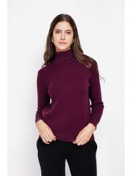 ASSUILI Golf w kolorze bordowym rozmiar: 42. Czerwone golfy Assuili, bez wzorów, bez ramiączek. Za 140.53 zł.