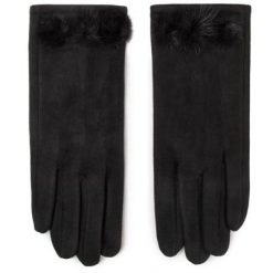 RĘKAWICZKI ACCCESSORIES 1w6-009-aw19 Czarny. Czarne rękawiczki ACCCESSORIES, bez wzorów, z poliesteru. Za 29.99 zł.