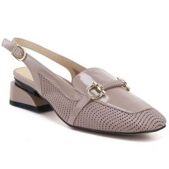 Skórzane sandały damskie lakierowane beżowe Artiker 56C1996. Brązowe sandały Artiker, bez wzorów, z lakierowanej skóry, bez obcasa, bez zapięcia. Za 269.99 zł.