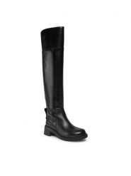 See By Chloé Muszkieterki SB41003A Czarny. Czarne kozaki See By Chloé, ze skóry, bez obcasa, na słupku, bez zapięcia. Za 4,379.00 zł.